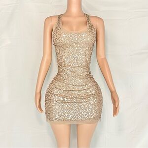 Max Studio Gold Sequin Mini Dress